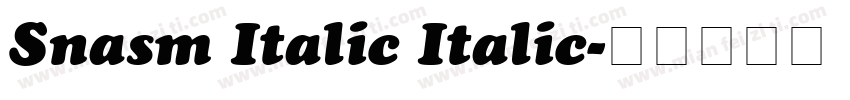 Snasm Italic Italic字体转换